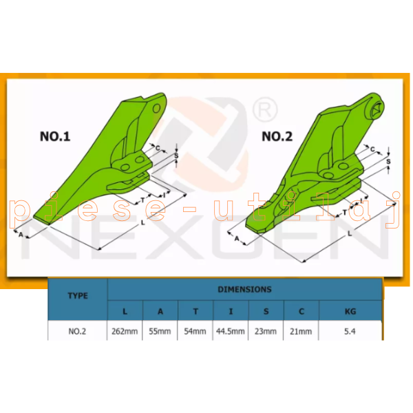 Colt Dinte Cupa Stanga JCB Seria 811–150W, JS, JZ - imagine 2