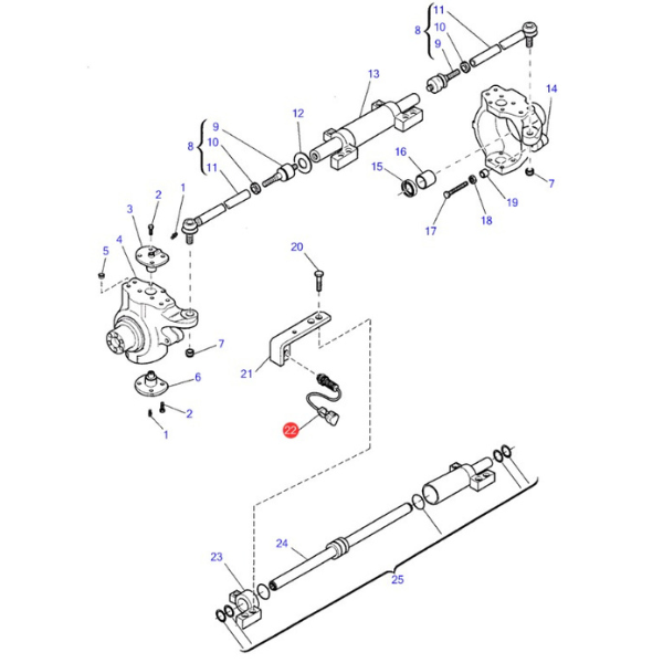 Senzor directie punte Case buldoexcavator 695SR, 695SM - imagine 3
