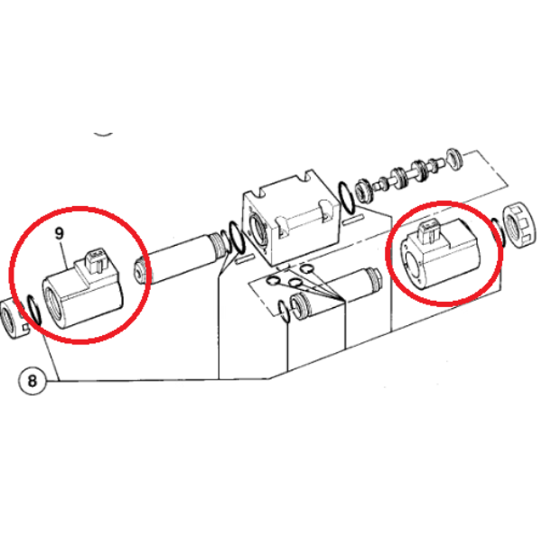 Bobina cutie JCB 12V Ø23.7 mm – 3CX, 4CX, Telehandler, Mini-incarcator - imagine 4