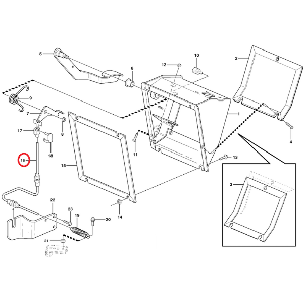 Cablu acceleratie buldoexcavator Volvo BL71 - imagine 2