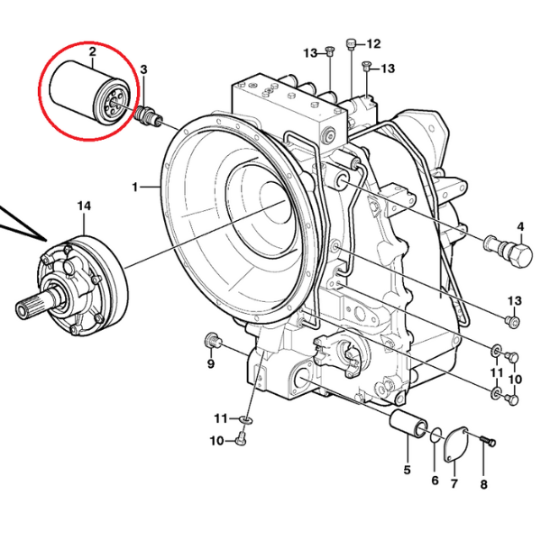 Filtru transmisie Komatsu WB91, WB93, WB97 -R / - S - imagine 2
