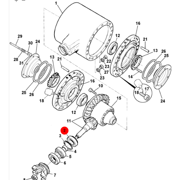 Rulment diferențial JCB 2CX / 3CX / 4CX / 5CX – Buldoexcavator & Telehandler - imagine 2