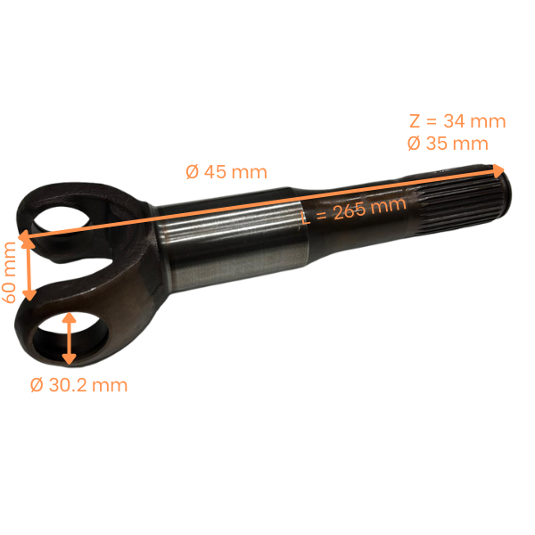 Ax planetara JCB 2CX, 3CX, 4CX, 210–217 – L=265 mm – buldoexcavator - imagine 2