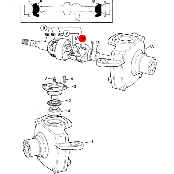 Ax planetara JCB 2CX, 3CX, 4CX, 210–217 – L=265 mm – buldoexcavator - imagine 4