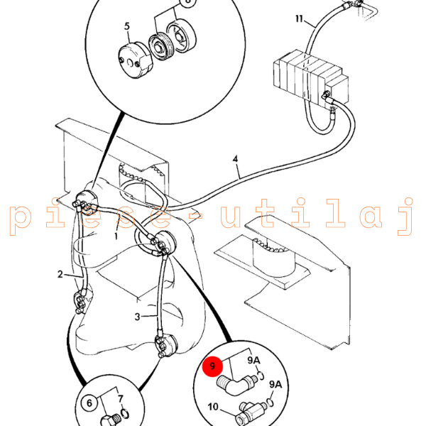 Racord circuit hidraulic sanie JCB 1CX, 2CX, 3CX, 4CX, 5CX - imagine 4