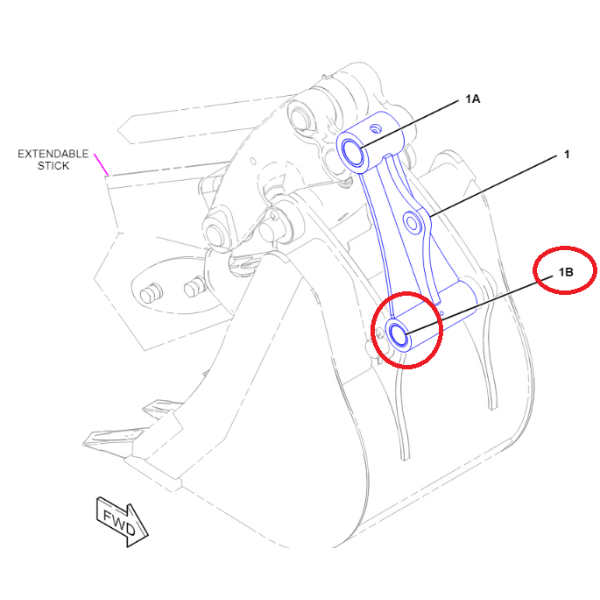 Bucsa eclisa Caterpillar 416E–444F – Ø45 mm - imagine 3