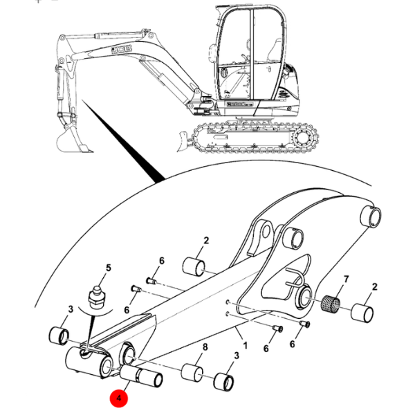 Bucsa eclisa JCB 802, 803, 8025–8029, 8030, 8035 - diametrul 35 mm - imagine 3