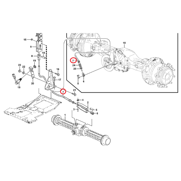 Cablu frana mana Volvo BL60, BL61, BL70, BL71 - imagine 5