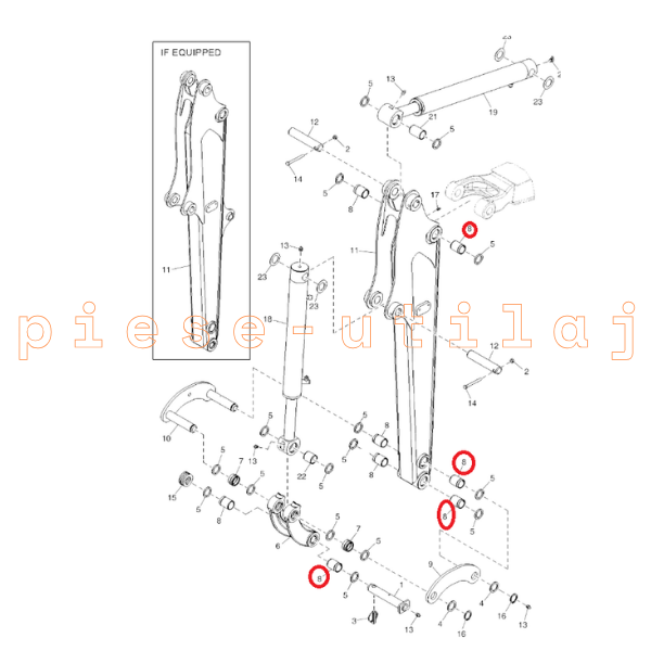 Bucsa eclisa / brat Bobcat 220, 319–324, 418, E08–E20 - imagine 3