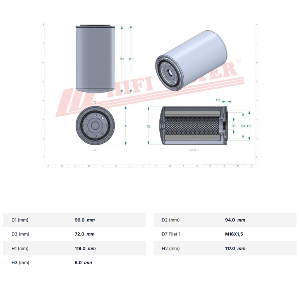 Filtru Combustibil Volvo BL60, BL61, BL70, BL71 - HIFI - imagine 2