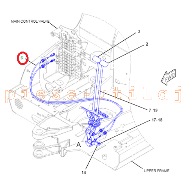 Cablu comanda maneta deplasare Caterpillar 302.5C - OEM - imagine 4
