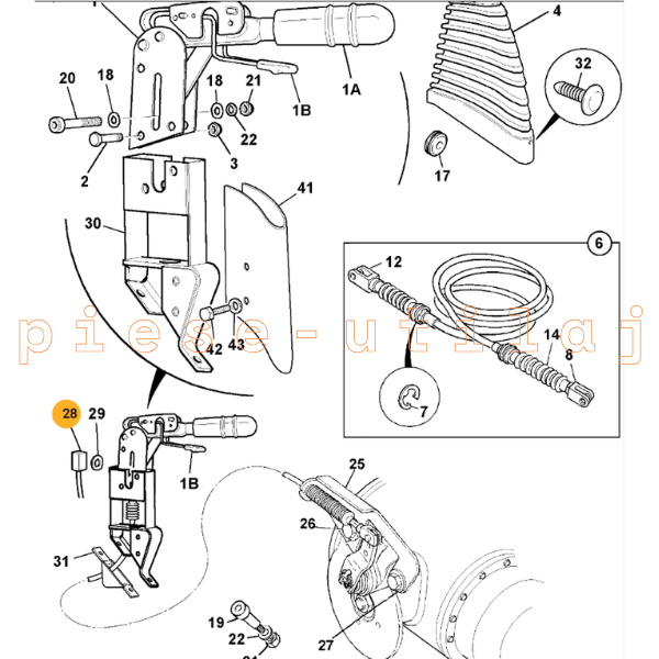 Senzor pedala frana si frana de mana JCB 2CX, 3CX, 4CX - imagine 5
