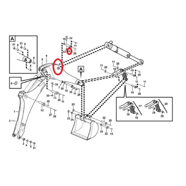 Bolt articulatie Volvo BL60, BL61, BL70, BL71 - imagine 2